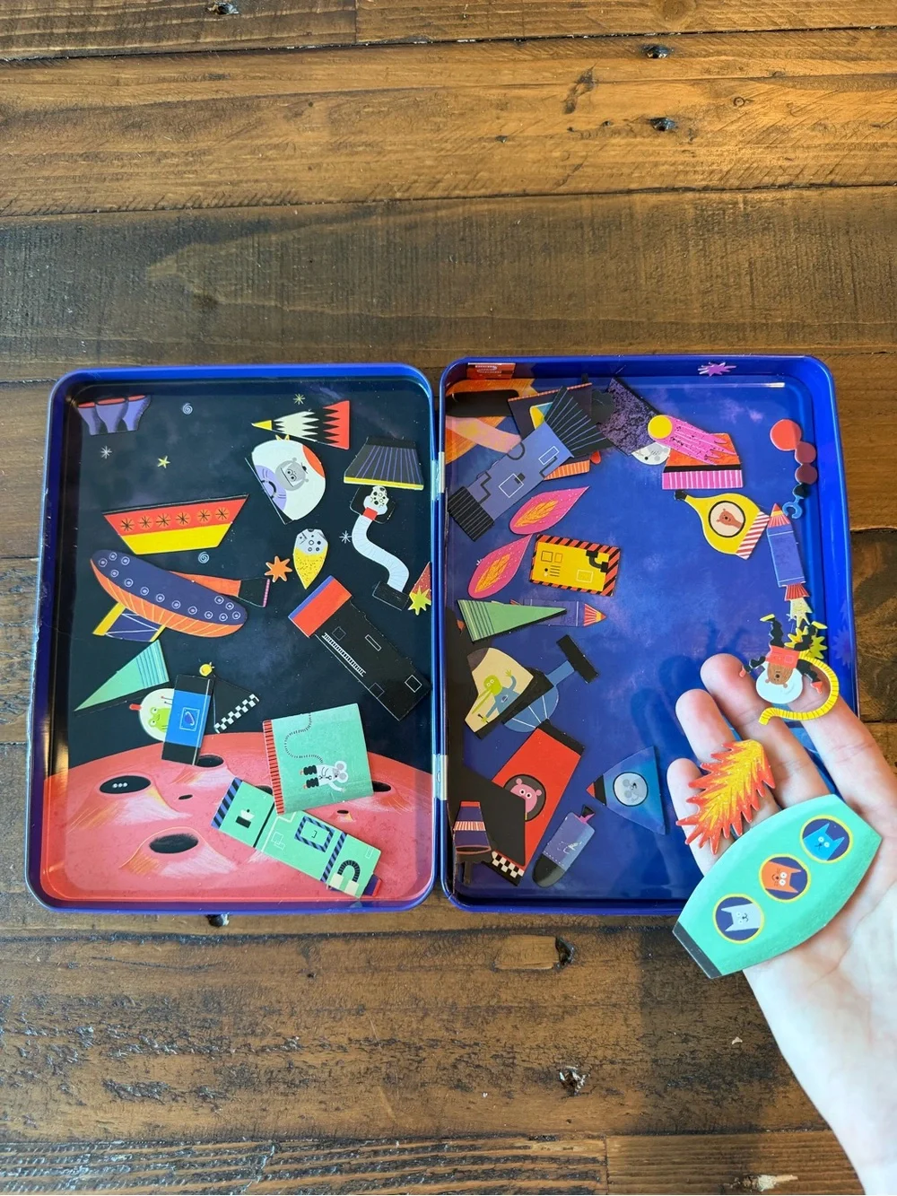 Magnetic Build-It Rocket Ships Toy - Blue and Yellow